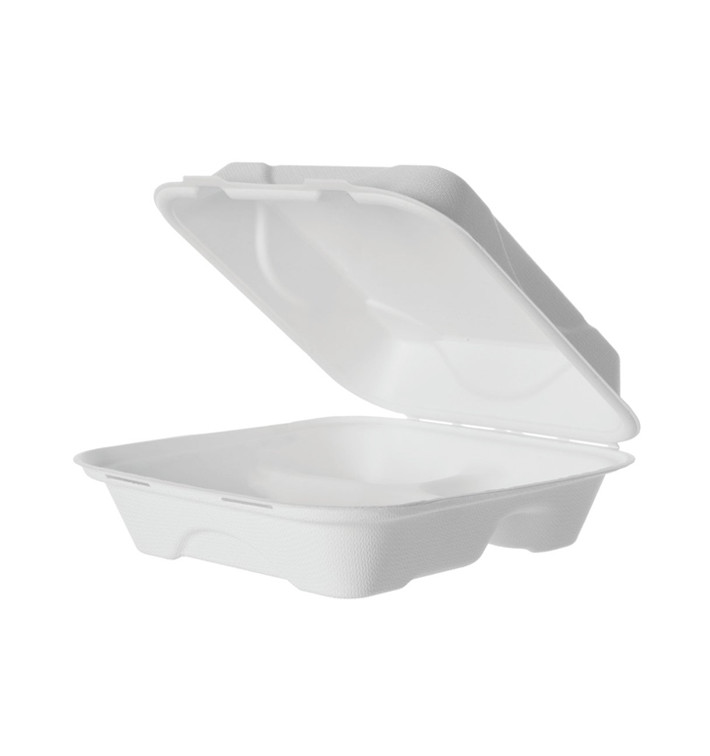 Contenitori Canna Zucchero 3S Bianco 20x20x7,5cm (50 Pezzi) Contenitori Canna Zucchero 3S Bianco 20x20x7,5cm (50 Pezzi)