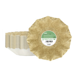Piatto Fondo di Carta Kraft “Flower” Ø16cm 245g/m² (800 Pezzi)