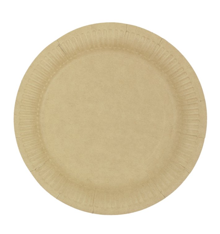 Piatto in Cartone Rondo “Radial” Kraft Ø18cm 200gr/m² (650 Pezzi) Piatto in Cartone Rondo “Radial” Kraft Ø18cm 200gr/m² (650 Pezzi)