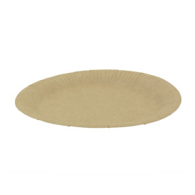 Piatto in Cartone Rondo “Radial” Kraft Ø18cm 200gr/m² (650 Pezzi)