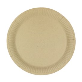 Piatto in Cartone Rondo “Radial” Kraft Ø23cm 200gr/m² (50 Pezzi)