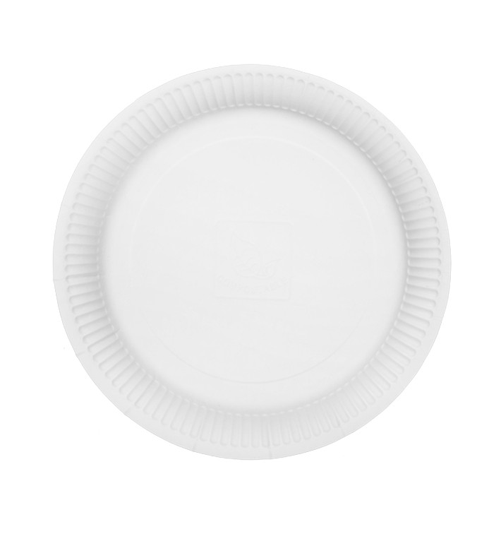 Piatto in Cartone Rondo “Radial” Bianco Ø23cm 200gr/m² (650 Pezzi) Piatto in Cartone Rondo “Radial” Bianco Ø23cm 200gr/m² (650 Pezzi)