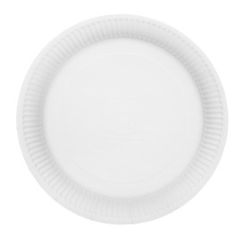 Piatto in Cartone Rondo “Radial” Bianco Ø23cm 200gr/m² (50 Pezzi)