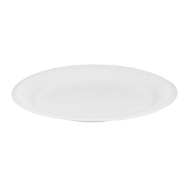 Piatto in Cartone Rondo “Radial” Bianco Ø23cm 200gr/m² (650 Pezzi)