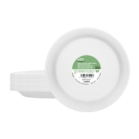 Piatto in Cartone Rondo “Radial” Bianco Ø23cm 200gr/m² (650 Pezzi)