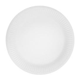 Piatto in Cartone Rondo “Radial” Bianco Ø18cm 200gr/m² (650 Pezzi)
