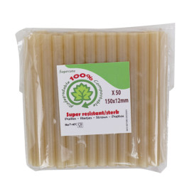 Cannucce Bio Dritte in Canne da Zucchero Ø1,2cm 15cm (50 Pezzi)