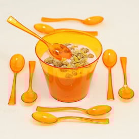 Bicchiere di Plastica Rigida Arancione 230 ml (150 Pezzi)