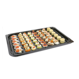 Vassoio Plastica Coperchio Nero 55x37 cm (25 Pezz)