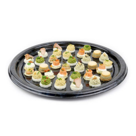 Vassoio di Plastica Rotondo Marmo 30 cm (50 Pezzi)