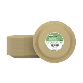 Piatto in Cartone Rondo “Radial” Kraft Ø23cm 200gr/m² (650 Pezzi)