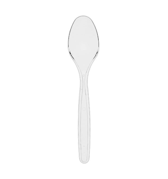 Cucchiaio di plastica PS Riutilizzabile Trasparente 18cm (50 Pezzi) Cucchiaio di plastica PS Riutilizzabile Trasparente 18cm (50 Pezzi)
