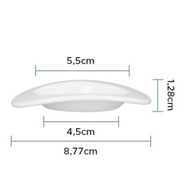 Piattino Degustazione Durable SAN "Ellipse" Bianco 10ml (6 Pezzi)