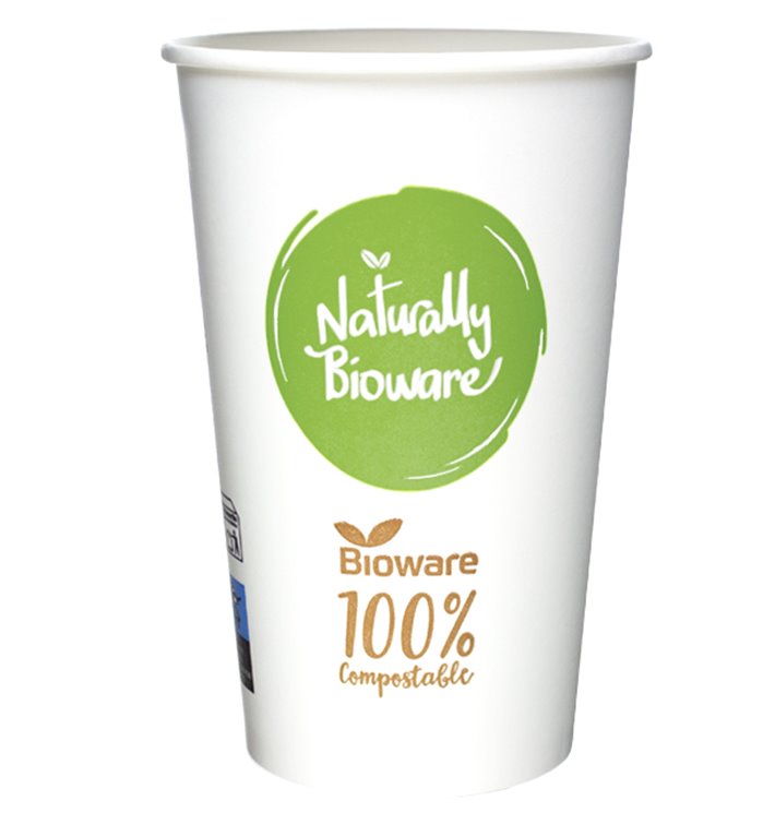 Bicchiere di Carta Bioware® Ø9,0cm 540ml (50 Pezzi) Bicchiere di Carta Bioware® Ø9,0cm 540ml (50 Pezzi)