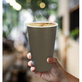 Bicchiere di Carta 12Oz/360ml Marrone Ø8,0cm (100 Pezzi)