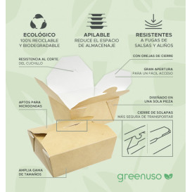 Contenitore di Cibo Kraft 13x8,5x6cm 700ml (360 Pezzi) Contenitore di Cibo Kraft 13x8,5x6cm 700ml (360 Pezzi)