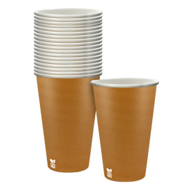 Bicchiere di Carta Senza Plastica 12 Oz/360ml "Caramello" Ø8cm (1.000 Pezzi)
