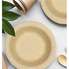 Piatto Fondo di Carta Anti-grasso Kraft Ø19cm 245g/m² (500 Pezzi)
