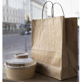 Buste Shopper in Carta Marrone 100g/m² 35+18x34cm (25 Pezzi)