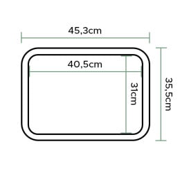 Vassoio PP Fast Food Marrone 35,5x45,3cm (12 Pezzi)