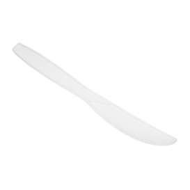 Coltello in CPLA Biodegradabile Bianco 18cm (50 Pezzi)
