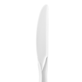 Coltello in CPLA Biodegradabile Bianco 18cm (50 Pezzi)