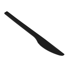 Coltello in CPLA Biodegradabile Nero 17cm (25 Pezzi)