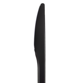 Coltello in CPLA Biodegradabile Nero 17cm (25 Pezzi)