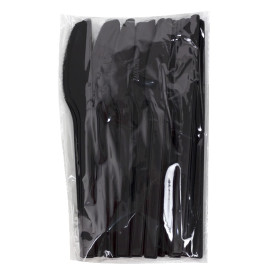 Coltello in CPLA Biodegradabile Nero 17cm (25 Pezzi)