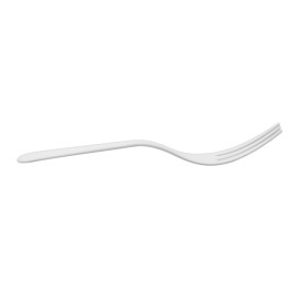 Forchetta Biodegradabile Riutilizzabile in CPLA Bianca 10cm (100 Pezzi)