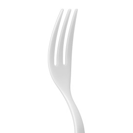 Forchetta Biodegradabile Riutilizzabile in CPLA Bianca 10cm (100 Pezzi)