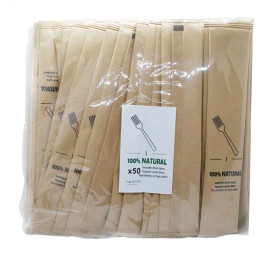 Forchetta in Legno Imbustata 16cm (50 Pezzi)