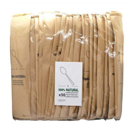 Cucchiaio in Legno Imbustato 16cm (50 Pezzi)