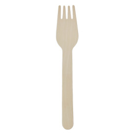 Forchetta in Legno Imbustata 16cm (50 Pezzi)