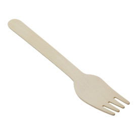 Forchetta in Legno Imbustata 16cm (50 Pezzi)