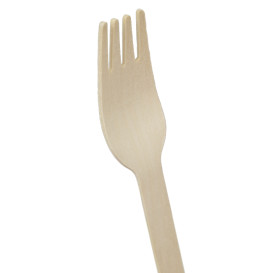 Forchetta in Legno Imbustata 16cm (50 Pezzi)