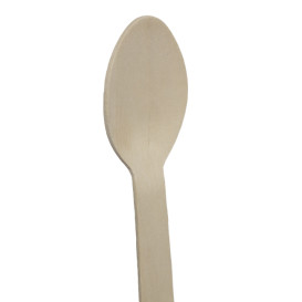 Cucchiaio in Legno Imbustato 16cm (50 Pezzi)