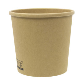 Contenitore di Cartone Kraft 750ml Ø11,6cm (25 Pezzi)