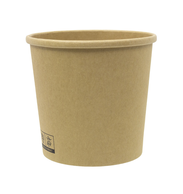 Contenitore di Cartone Kraft 750ml Ø11,6cm (25 Pezzi) Contenitore di Cartone Kraft 750ml Ø11,6cm (25 Pezzi)