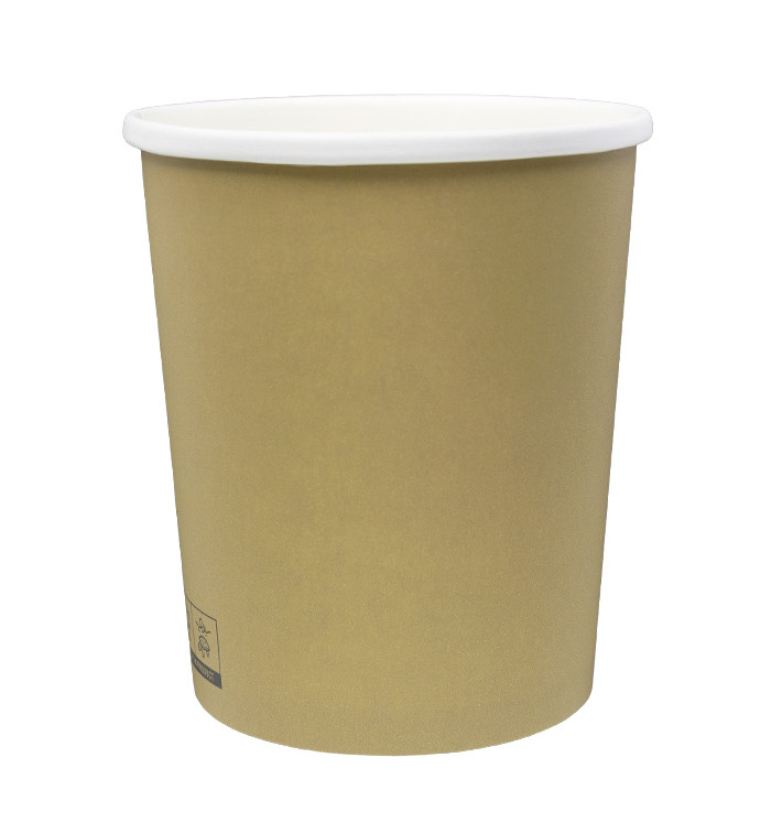 Contenitore di Cartone Kraft con Bordo Bianco 1.000ml Ø11,9cm (25 Pezzi) Contenitore di Cartone Kraft con Bordo Bianco 1.000ml Ø11,9cm (25 Pezzi)