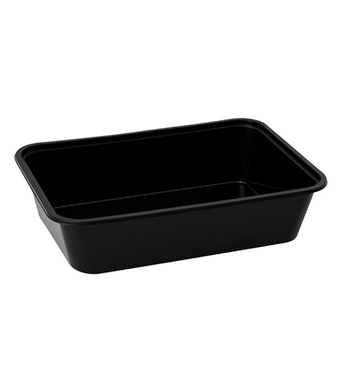 Contenitore Rettangolare in PP Nero con Coperchio 500ml 17,3x11,9cm (500 Pezzi) Contenitore Rettangolare in PP Nero con Coperchio 500ml 17,3x11,9cm (500 Pezzi)