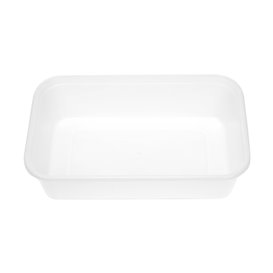 Contenitore Rettangolare in PP Bianco con Coperchio 500ml 17,3x11,9cm (500 Pezzi)