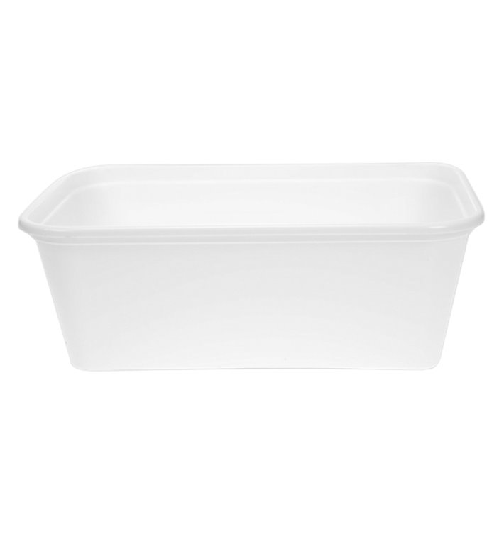 Contenitore Rettangolare in PP Bianco con Coperchio 750ml 17,3x11,9cm (50 Pezzi) Contenitore Rettangolare in PP Bianco con Coperchio 750ml 17,3x11,9cm (50 Pezzi)