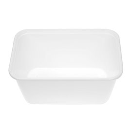 Contenitore Rettangolare in PP Bianco con Coperchio 1.000ml 17,3x11,9cm (50 Pezzi)