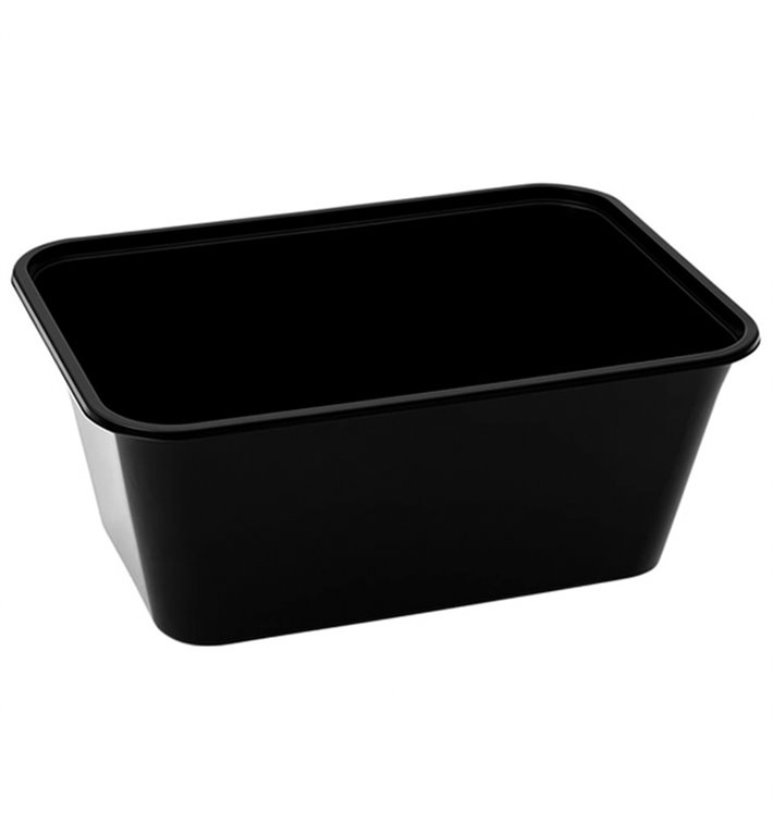 Contenitore Rettangolare in PP Nero con Coperchio 1.000ml 17,3x11,9cm (500 Pezzi) Contenitore Rettangolare in PP Nero con Coperchio 1.000ml 17,3x11,9cm (500 Pezzi)