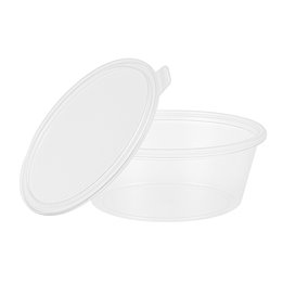 Contenitore con Coperchio Cerniera per Salse PP 6Oz/180ml (100 Pezzi)