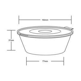 Contenitore con Coperchio Cerniera per Salse PP 6Oz/180ml (1.000 Pezzi)
