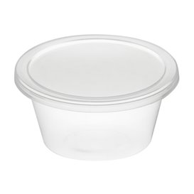 Contenitore in PP Trasparente per Salse con Coperchio 2Oz/60ml (100 Pezzi)