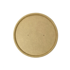 Coperchio in Cartone Kraft per Contenitore da Ø9,0cm (25 Pezzi)