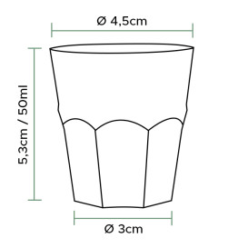 Bicchiere Riutilizzabile Infragibile PP Cicchetto Trasp. Ø4,5cm 50ml (1000 Pezzi)